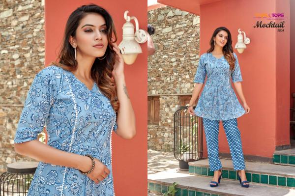 Tips & Tops Mocktail Designer Cotton Kurti With Bottom